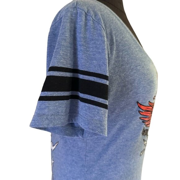 Exist Harley Davidson T-shirt Women’s M Lt Blue Laconia Motorcycle Week - Picture 6 of 7
